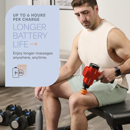 Lifepro Massage Gun - Percussion Muscle Massager for Athletes with 8 Massage Heads and 5 Speed Settings - Deep Tissue Back and Muscle Massage Gun for Recovery
