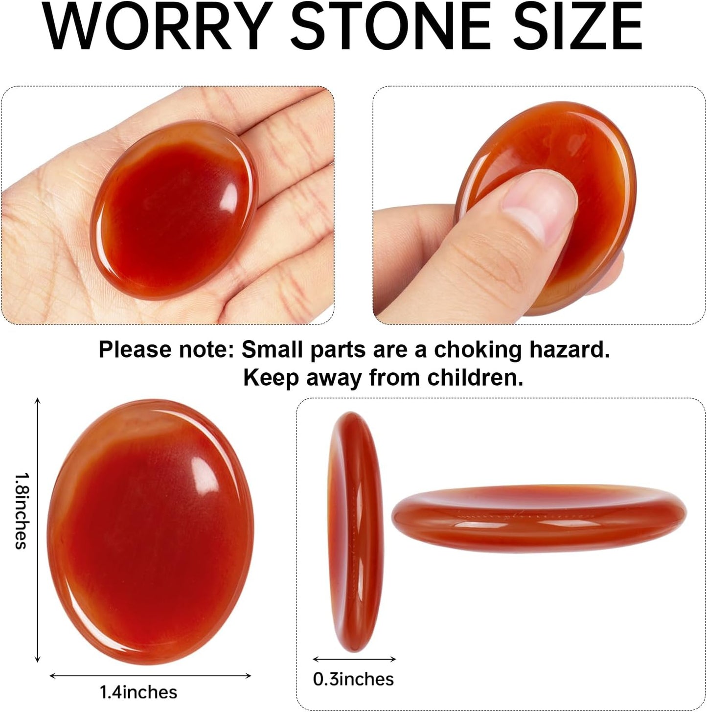 Rose Quartz Crystal Worry Stone for Anxiety Stress Relief, 1.8 Inch Thumb Fidget Stone for Meditation Reiki Healing, Mother's Day Gifts for Women, Hand Carved Pocket Palm Stone