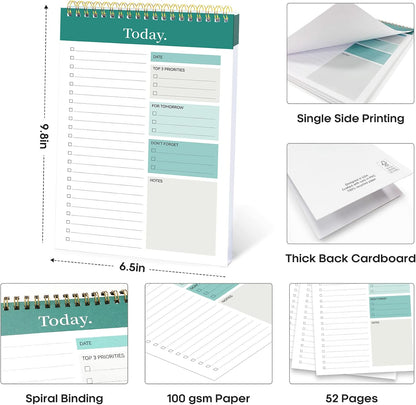 Taja To Do List Notepad - To Do List Notebook for Work with 52 Sheets, 9.8" x 6.5", Undated Daily Planner Perfect for Daily Tasks and Goal Setting, Notepad Suitable for Office, Home & School - Violet Dream