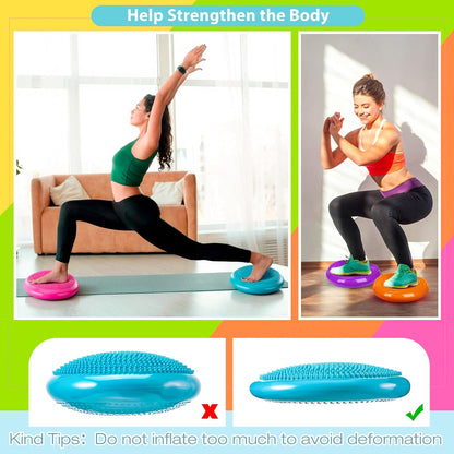 Amylove 6 Pcs Wiggle Seat Inflated Wobble Cushion for Sensory Kid 13 Inch Balance Disc Kids Flexible Seating Exercise Sensory Pad Chair Cushion for Classroom Office School (Bright)