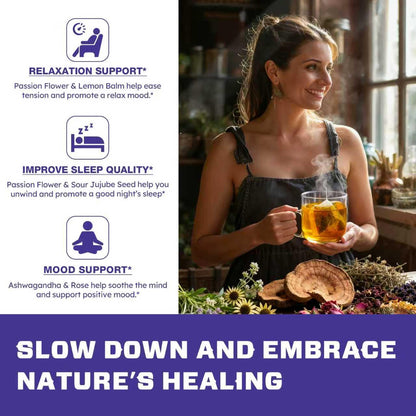 VailHerbTea Passion Flower (Passiflora incarnata) Herbal Tea Bags, Heath Supplement for Sleep Support, Boost Mood Balance & Relaxation Support. 50 Bags