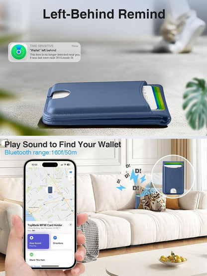 TopMade for MagSafe Wallet Works with Find My, Strongest Magnetic Wallet