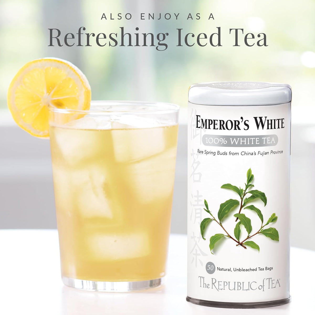 The Republic of Tea Emperor's 100% White Tea, Low Caffeine, 50 Count