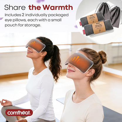 Unscented Weighted Eye Pillow for Yoga, Microwavable Moist Heat Eye Compress Mask with Washable Cover for Relaxation, Sleeping, Meditation, Yoga, Spa, Migraine Relief