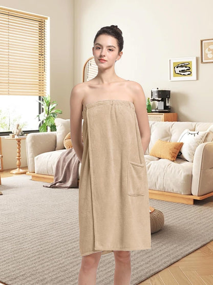 Women'S Soft Wrap Towel Full Length，Bath Robe After Shower Female Plush Long，Spa Bathrobes Lightweight With Pockets