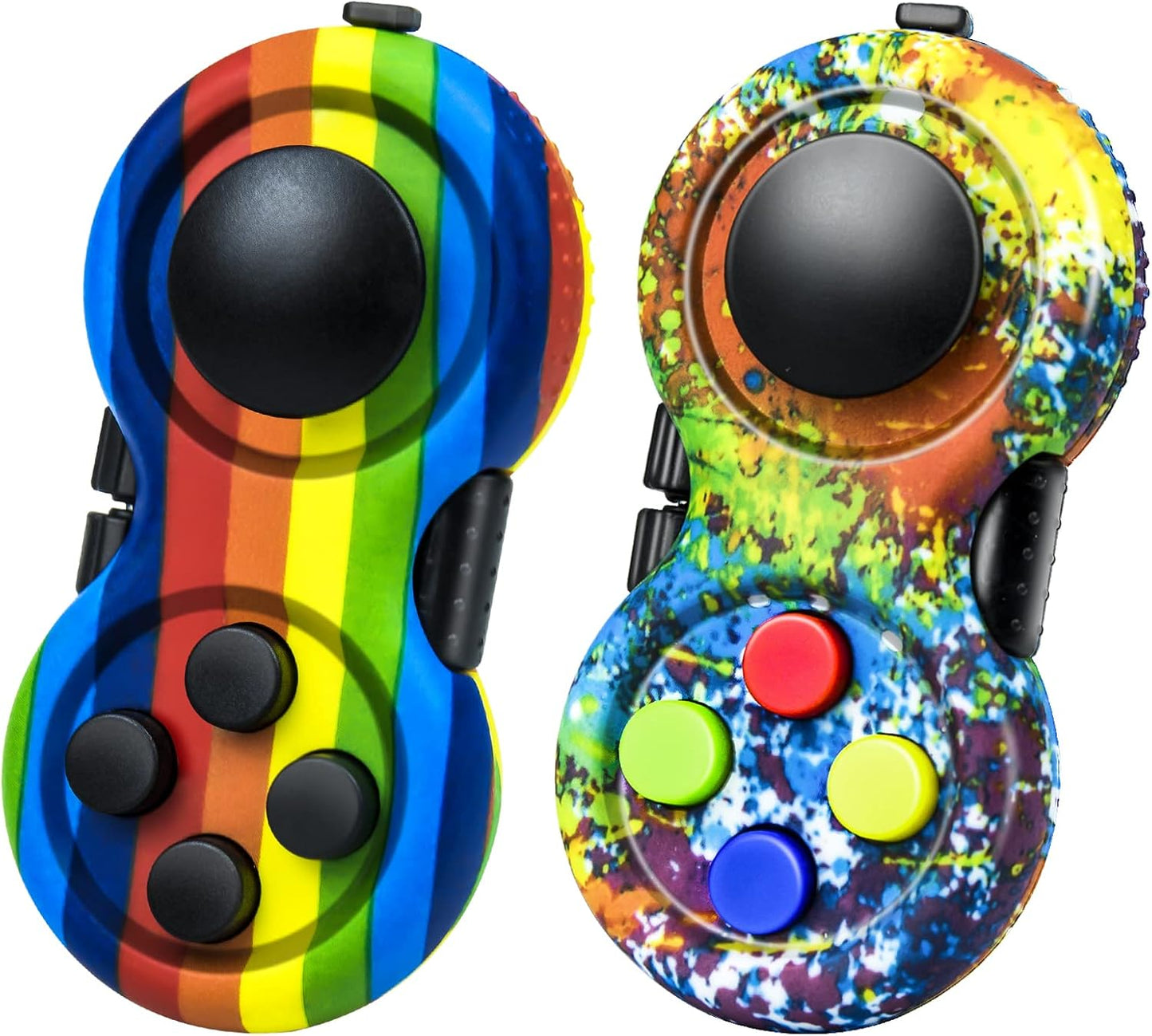 Original Fidget Toy Game, Rubberized Classical Controller Fidget Concentration Toy with 8-Fidget Functions and Lanyard - Excellent for Relieving Stress and Anxiety