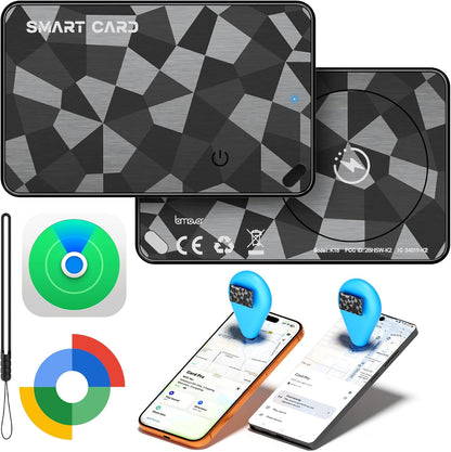 Wallet Tracker Card for iOS & Android, 6-13 Year Battery Slim Bluetooth Smart Card, Credit Card Size Smart GPS for Wallet Passport, Works with Apple Find My & Google Find Hub, Wireless Charging (1)