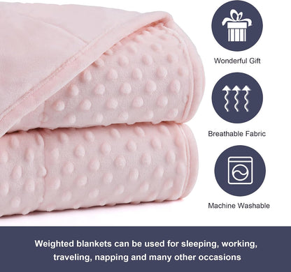 Alomidds Weighted Lap Blanket 7lbs, Cozy Luxury Breathable Weighted Blanket for Adults, Weighted Lap Pad for Travel, Relaxation, Sleeping, Purple, 29" x 24"
