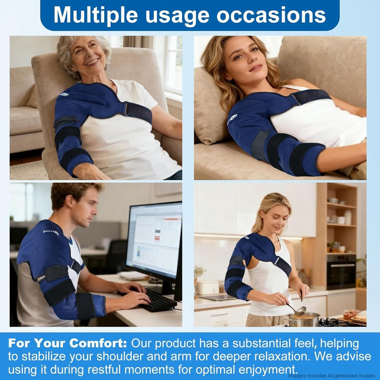 SuzziPad Shoulder Ice Pack Wrap for Rotator Cuff, Baseball Pitchers & Arm