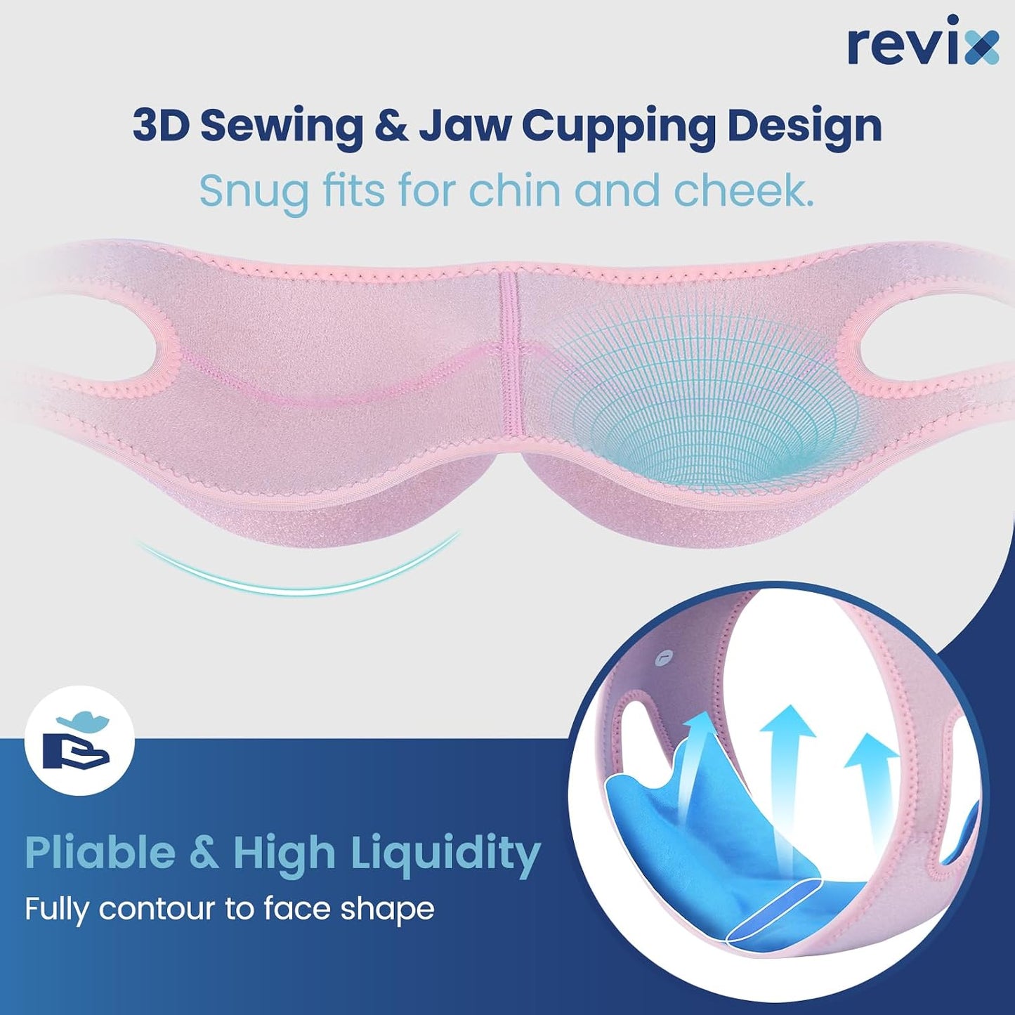 REVIX Wisdom Teeth Ice Pack Head Wrap with 3D Sewing Jaw Ice Pack for Face Oral Surgery Pain Relief for TMJ, Tooth Extraction & Teeth Removed, Extra Snug Fit with 4 Hot Cold Gel Packs Reusable, Black