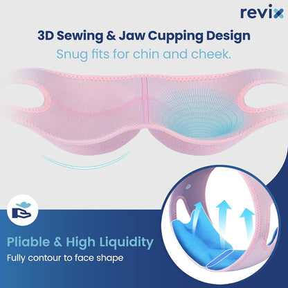 REVIX Wisdom Teeth Ice Pack Head Wrap with 3D Sewing Jaw Ice Pack for Face Oral Surgery Pain Relief for TMJ, Tooth Extraction & Teeth Removed, Extra Snug Fit with 4 Hot Cold Gel Packs Reusable, Black