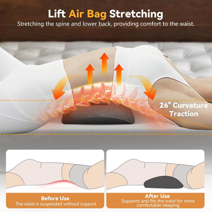 3 in 1 Smooth Spine Triple Fusion Back Massager,Sciatica Pain Relief Device with Heat & Vibration &Stretching, Back Massager for Pain Relief Deep Tissue, Lumbar Pillow for Office Home Use