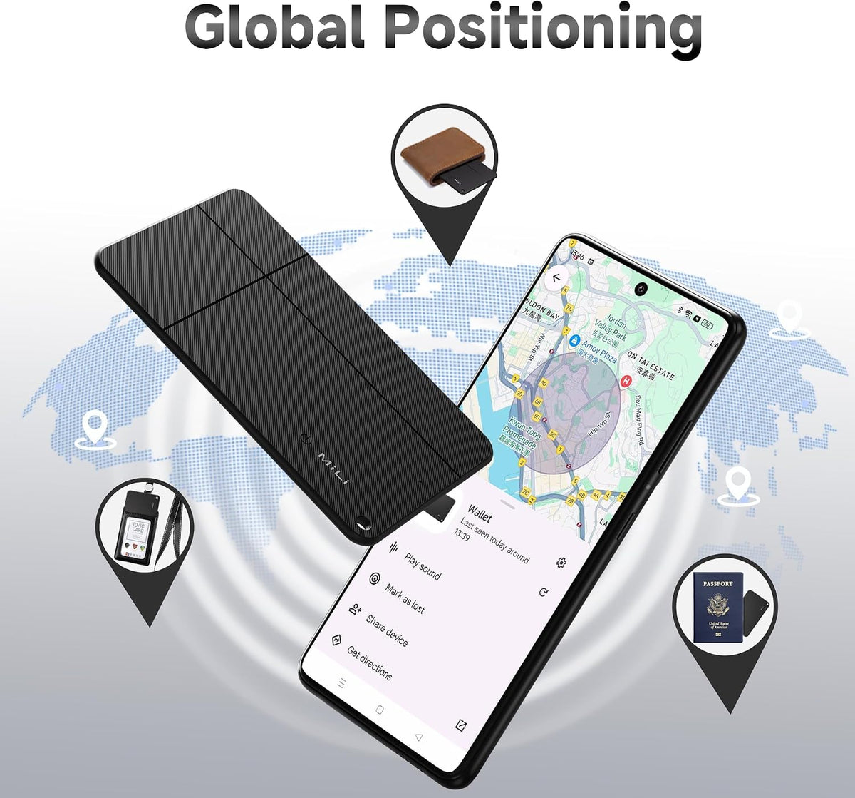 MiLi 2026 Wallet Tracker Card for Android, Certified by Google Find Hub
