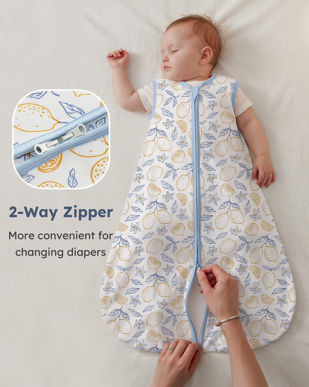 Yoofoss Baby Sleep Sack Baby Wearable Blanket 100% Cotton 2-Way Zipper Toddler Sleeping Sack