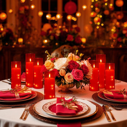 24 Pcs LED Flameless Candles with Remote, 3D Flickering Flame & LED String Lights, Acrylic Clear Cylinder, Timer Function, Romantic Ambience for Home Decor, Party, Wedding (Ivory).