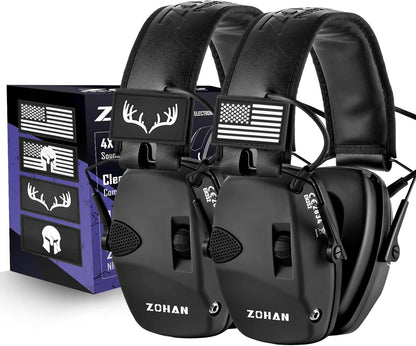 ZOHAN Electronic Shooting Earmuffs Built in Ambient Sound Amplifier, Hearing Protection for Shooters, NRR 23dB Noise Reduction, Ideal Gun Range Ear Protection Headphones for Hunting-Black&Purple