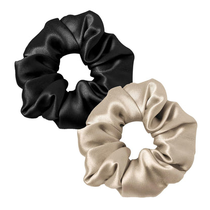 LILYSILK Silk Hair Scrunchies / Ties for Frizz & Breakage Prevention, 100% Mulberry, No Damage, Elastic ponytail Holders, 1Pc, Coffee - Colors B