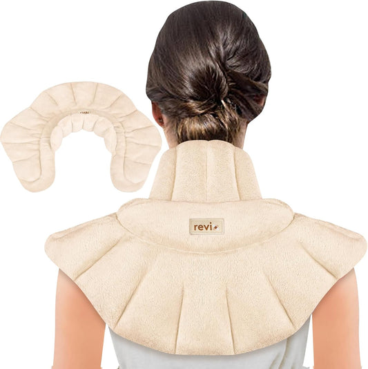 REVIX Microwave Heating Pad for Neck Shoulders and Back with Moist Heat, Weighted Microwavable Heated Neck Wrap Warmer, Scented