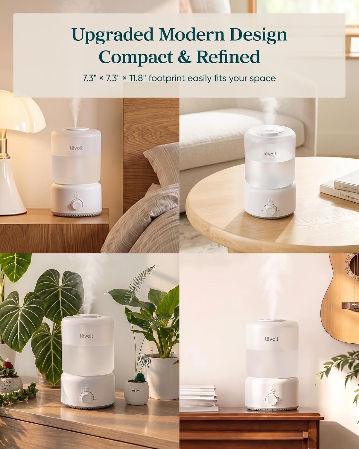 Levoit Humidifiers for Bedroom, Smart Warm and Cool Mist, Symptom Relief
