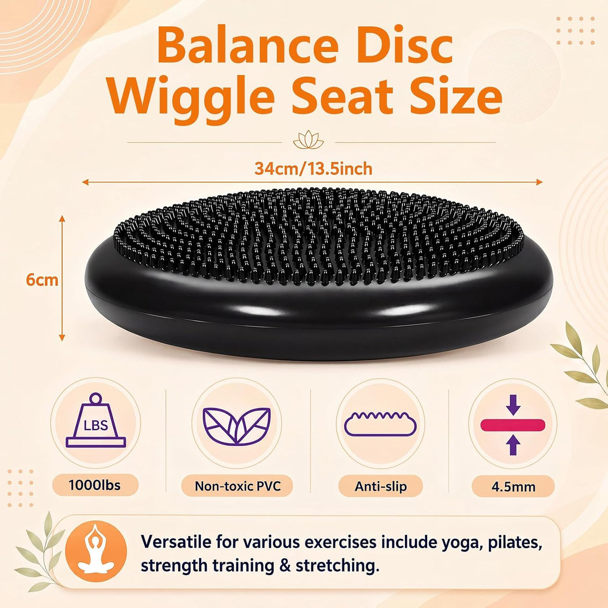2 Pcs Peanut Ball and Wobble Cushion with Pump Set