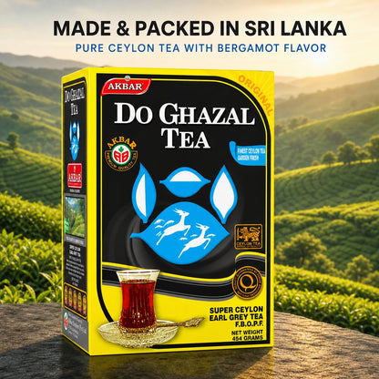 Do Ghazal Earl Grey Loose Leaf Tea, Pure Ceylon Black Tea, 454 g
