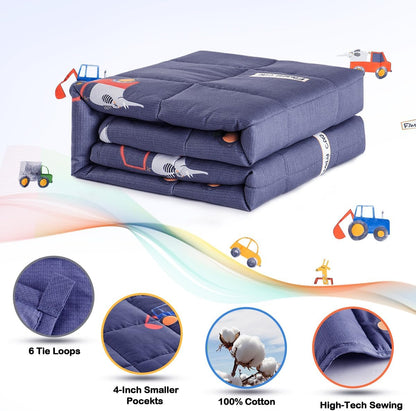 Sivio Weighted Lap Pad 2lbs, Cotton Weighted Blanket Sensory Weighted Lap Blanket Indoor Outdoor, 19 x 21 Inch, Blue Dinosaur
