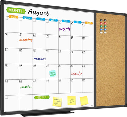 JILoffice Magnetic Dry Erase Calendar Whiteboard, 24" x 18" Monthly Board
