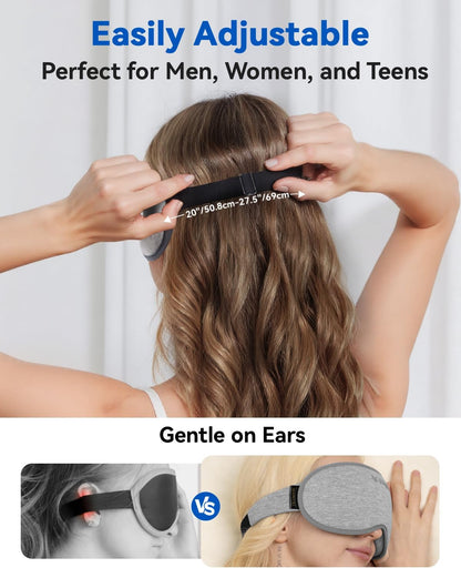 Weighted Blackout Sleep Mask for Men, 3D Contoured Zero Eye Pressure, Lash-Friendly Deep Eye Cups, Adjustable Slide Buckle Strap, Office Nap & Business Travel Essential, Relaxation Gift for Him(Black)