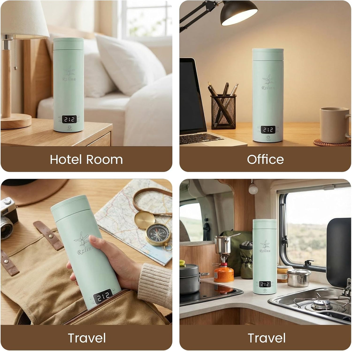 Portable Electric Kettle For Travel, 120V, 450ml, 4 Temperature Control
