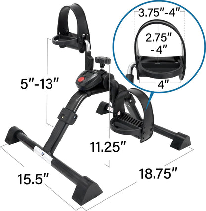 Vaunn Foldable Compact Professional Wrist Arm Leg Strengtheners Pedal Exerciser with Electronic Display for Indoor Exerciser and Physical Therapy