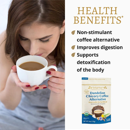 DelighTeas Organic Masala Chai Powder | Caffeine free, Unsweetened, Vegan, Keto | Ayurvedic Digestive Support blend for Chai Spice Tea | 100 Servings, 4oz