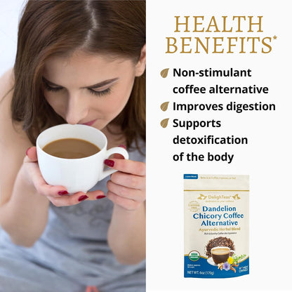DelighTeas Organic Masala Chai Powder | Caffeine free, Unsweetened, Vegan, Keto | Ayurvedic Digestive Support blend for Chai Spice Tea | 100 Servings, 4oz