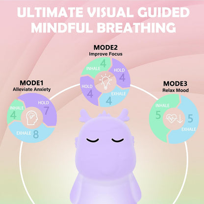 Breathing Loong Guided Visual Breathing Light for Mindfulness Relief | Relaxation Tool | Focus Meditation Device & Calming Night Light | Ideal for All Ages, Home & School Use (Loong)