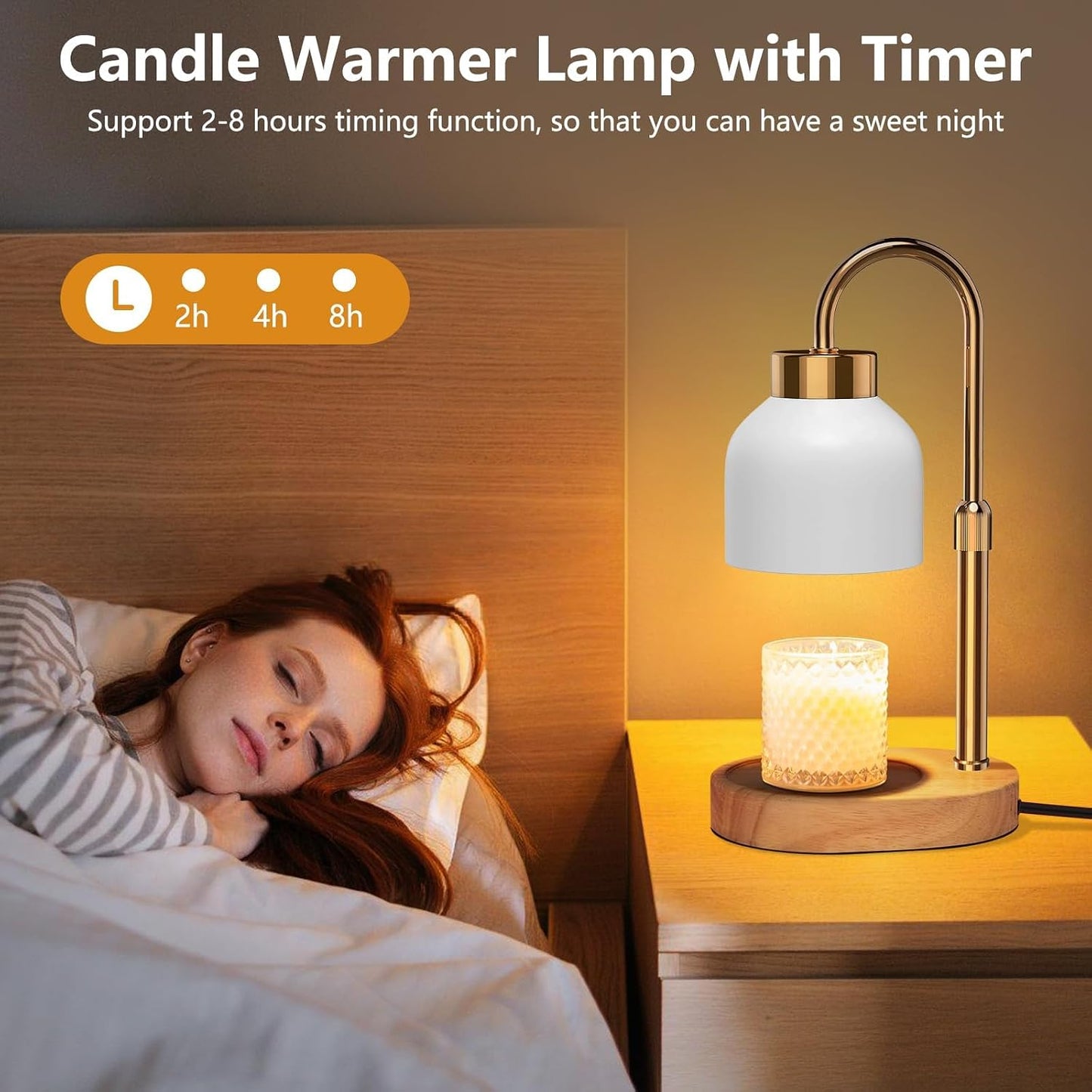 Candle Warmer Lamp with Timer and Dimmer, Height and Brightness Adjustable, Black Electric Wax Warmer for Women Mom, Best Birthday and House Warming Gift New Home Decor