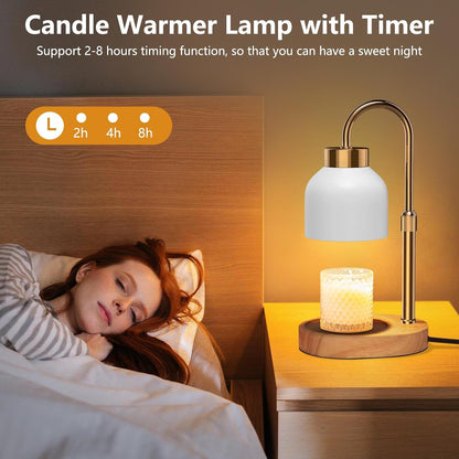 Candle Warmer Lamp with Timer and Dimmer, Height and Brightness Adjustable, Black Electric Wax Warmer for Women Mom, Best Birthday and House Warming Gift New Home Decor