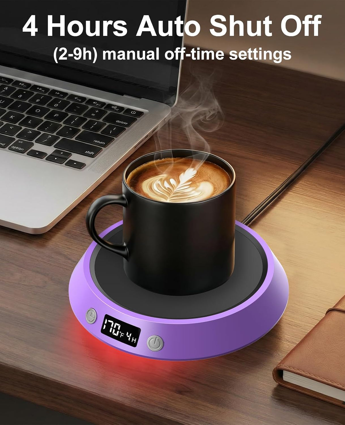 Kepwam Mug Warmer for Desk, Coffee Warmer with 3 Temp Settings & 2-9H Timer
