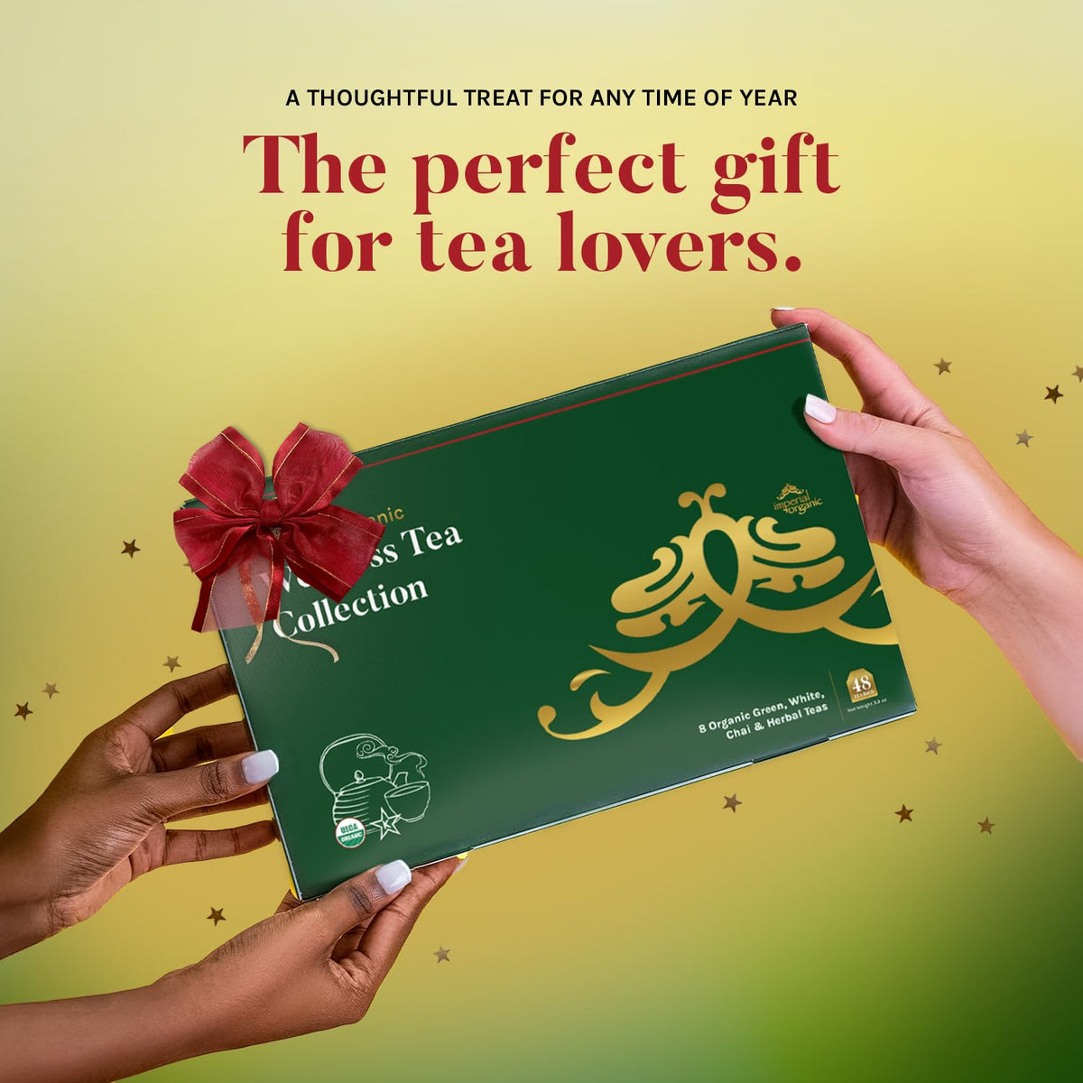 Uncle Lee's Organic Tea Variety Gift Set, 8 Blends, 48 Tea Bags