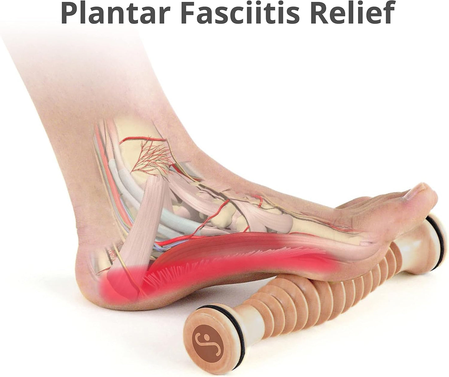 Body Back Wooden Foot Roller, Foot Massager for Plantar Fasciitis, for Stress Relief Support and Relaxation Through Smooth Fasciitis Roller Circulation Foot Pain Acupressure, 2 Pack