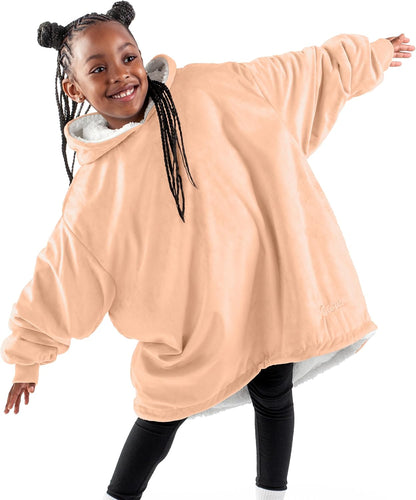 Bare Home Wearable Blanket Hoodie - Soft Plush Sherpa - Warm and Cozy - Oversized Wearable Blanket