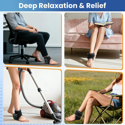 Foot Massager for Neuropathy Plantar Fasciitis Pain Relief, Foot Renew Ankle Massager, Ankle Heating Pad Heated Brace Wrap with 4 Heat Levels and 3 Vibration Modes for Women Men (Grey)