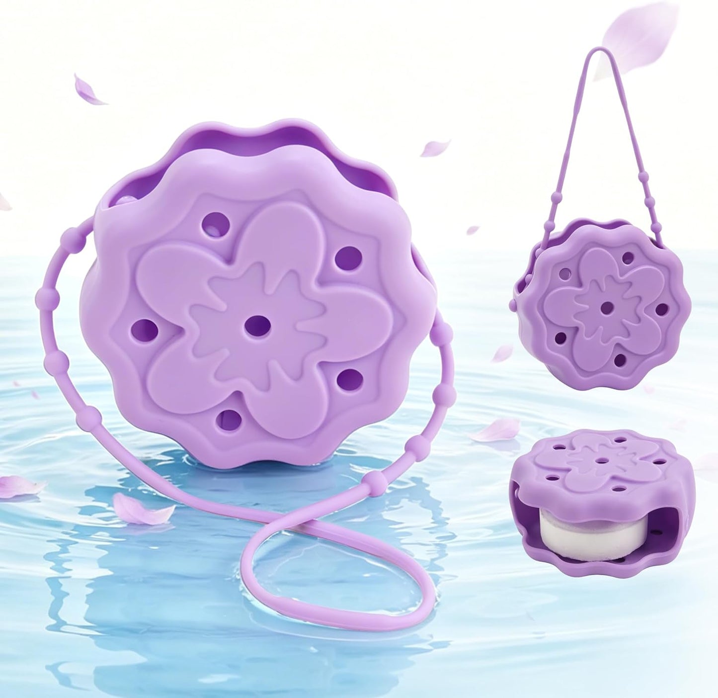 Purple Shower Steamer Holder, Hanging and Reusable Shower Steamer Tray, Bath Bombs Holder, Shower Accessory, Aromatherapy Diffuser Containers, Bathroom Decor, Gift for Girls Women