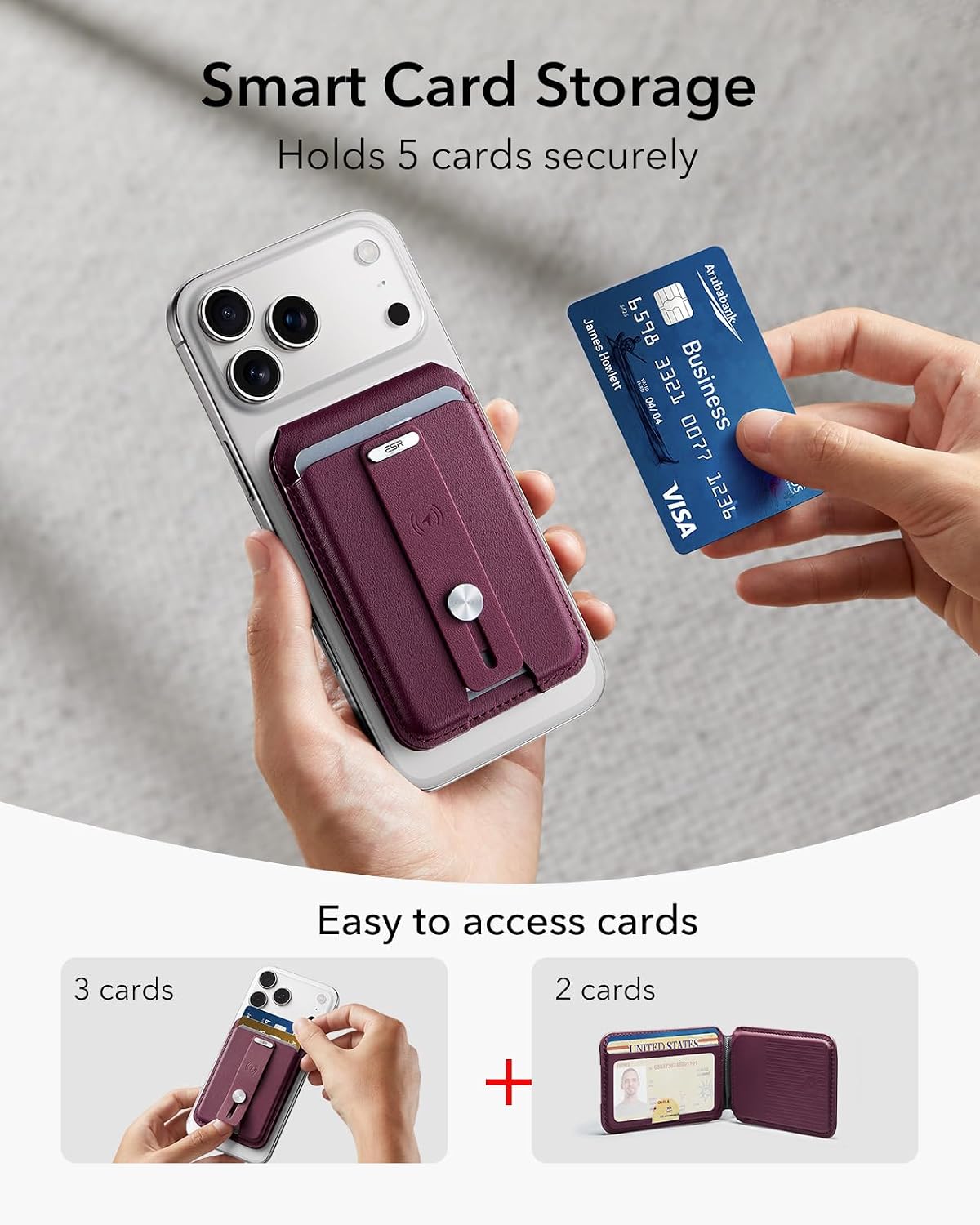 ESR Geo for MagSafe Wallet with Full Find My Functionality, 5 Card Holder