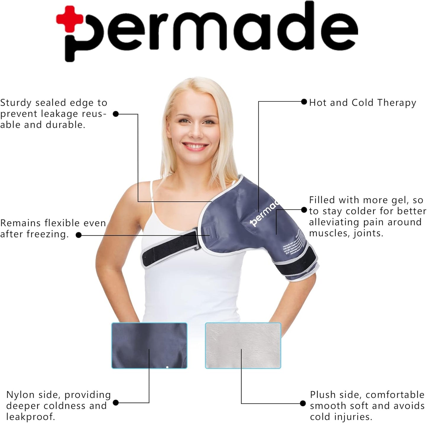 Shoulder Ice Pack Rotator Cuff Cold Therapy, Reusable Ice Pack Wrap Shoulder Cold Pack