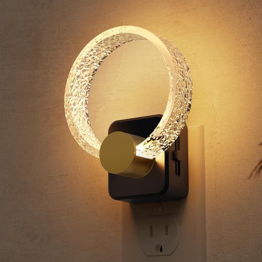 L LOHAS LED Night Light, Dimmable Night Lights Plug into Wall, Automatic Night Lights Plug in with Auto Light Sensor,Adjustable Brightness Amber LED Night Light, for Bedroom Hallway Home Decor