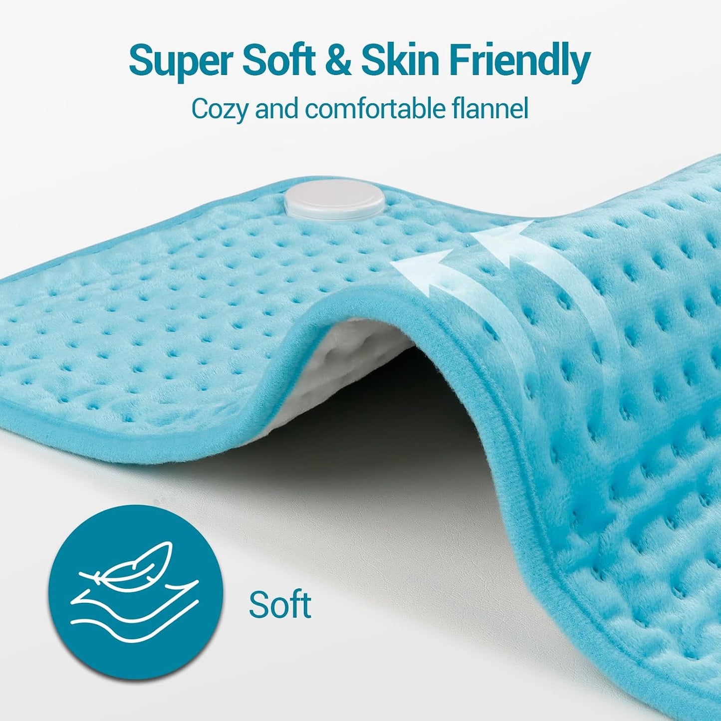 Comfytemp Extra Large Heating Pad for Back & Period, 33''x 17'' King Size FSA Eligible Pack, Birthday Gifts for Women Men Mom Dad, HSA Electric XL Heat Wrap for Body/Shoulder/Neck/Knee, Washable, Blue