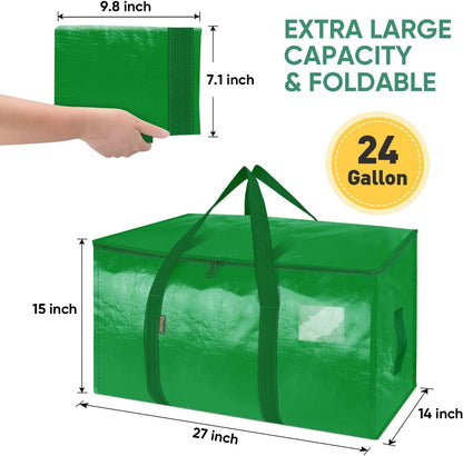 BALEINE Oversized Moving Bags with Reinforced Handles, Heavy-Duty Storage Tote for Clothes, Moving Supplies (Clear)