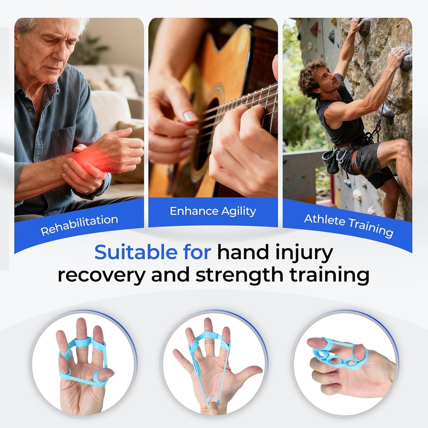 Hand Gripper Strengthener Set - Hand Grip Strengthener, Stress Balls for Adults,Grip Strength Trainer for Hand Sensitivity Training,Hand Rehabilitation Exercising