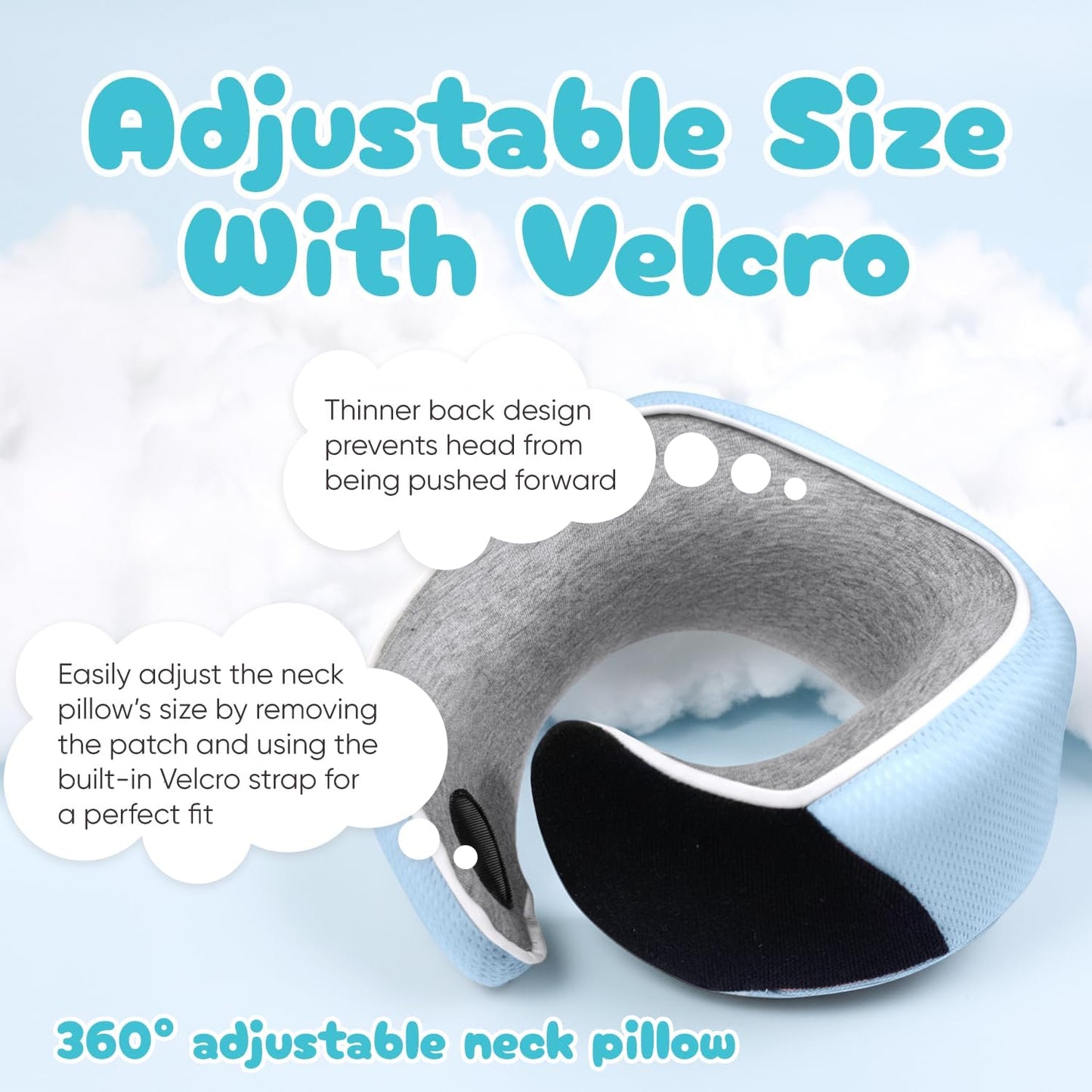 Proglobe Travel Neck Pillow for Airplanes, Long Haul Flight Kit, Grey