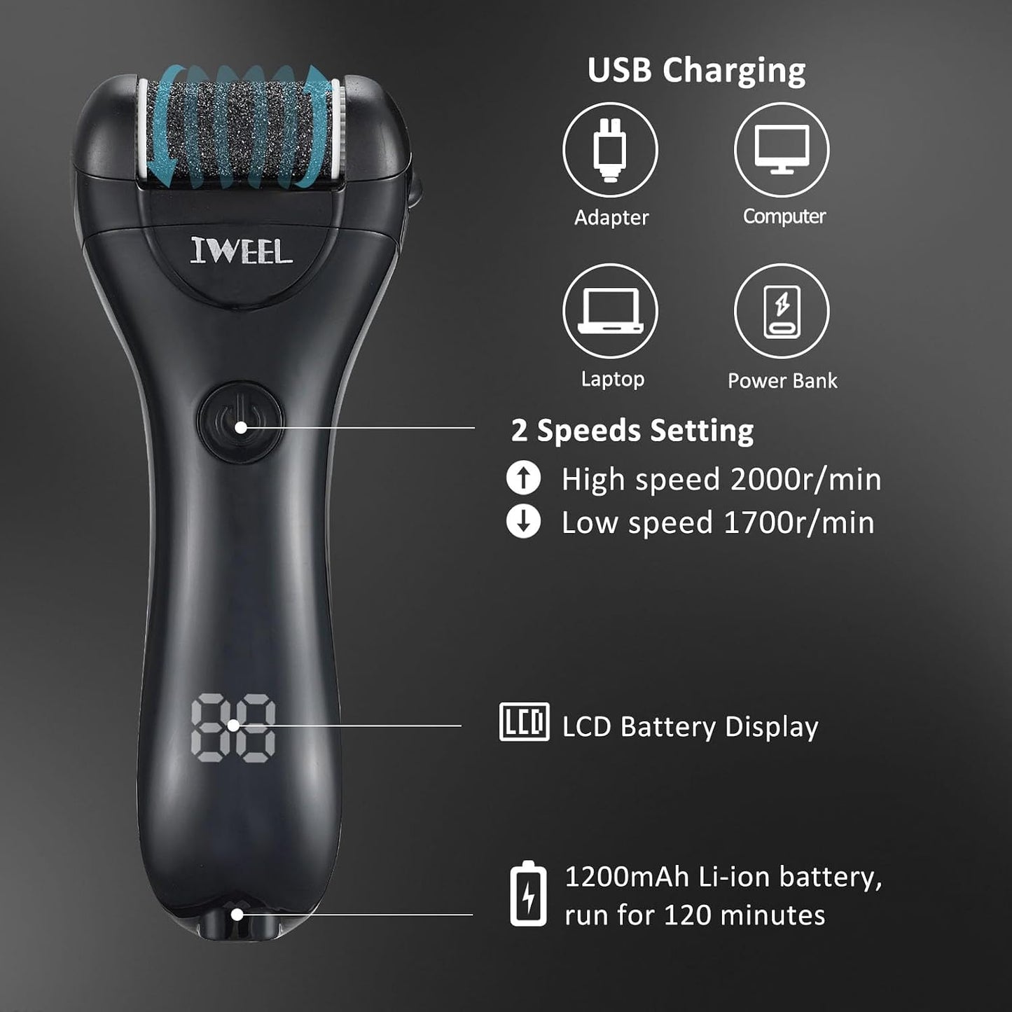 Electric Foot Callus Remover, Rechargeable Electronic Foot File Pedicure Kits, Electric Callus Remover for Feet, Foot Scrubber Dead Skin Remover, Professional Foot Care for Dead Skin Ideal Gift