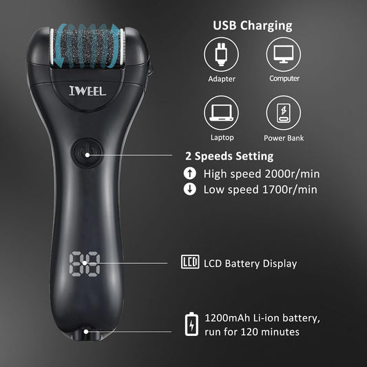 Electric Foot Callus Remover, Rechargeable Electronic Foot File Pedicure Kits, Electric Callus Remover for Feet, Foot Scrubber Dead Skin Remover, Professional Foot Care for Dead Skin Ideal Gift